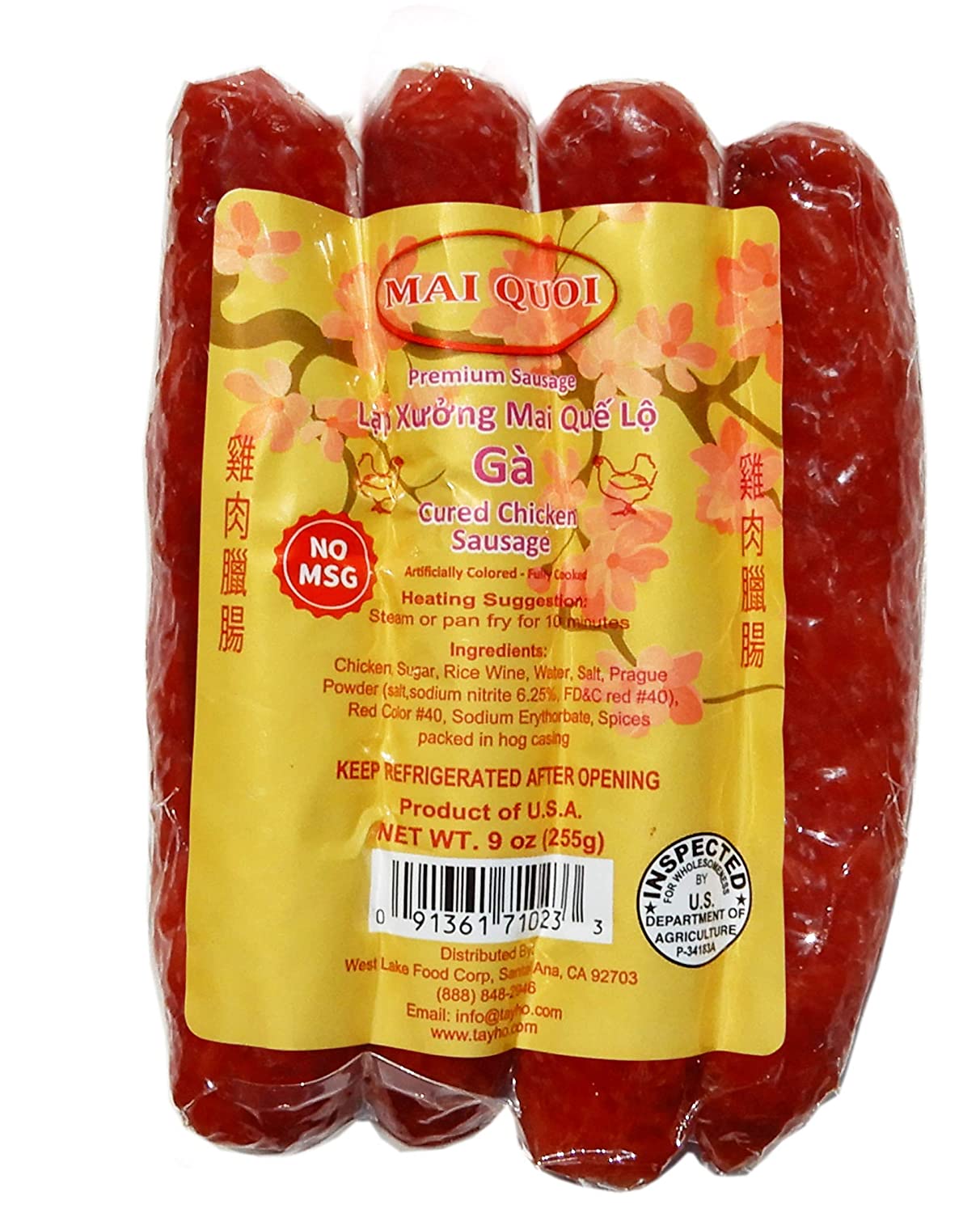 LAP XUONG GA – PREMIUM CHICKEN CURED SAUSAGE (No MSG) – Made In USA