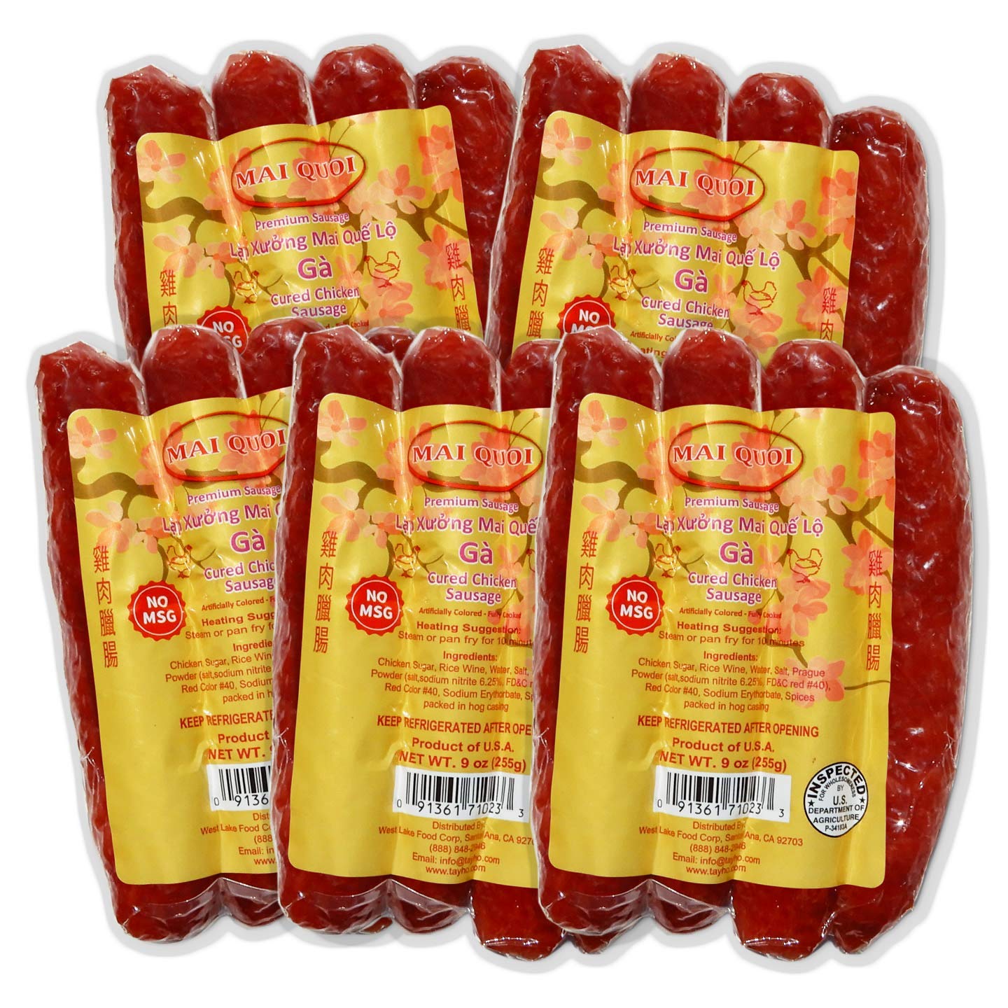 Gourmet Chicken CURED SAUSAGE LAP XUONG GA (No MSG) Made in the USA
